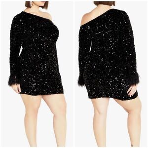 New City Chic Octavia Sequin Dress Size 12
